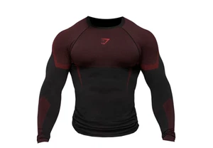 NEU Gymshark Onyx 5.0 v5 Seamless Langarm T-Shirt schwarz/karminrot Gr. XL - Bild 1 von 1