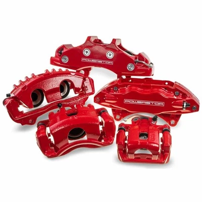 Powerstop S6412 Red Powder Coated Calipers For 10-16 Hyundai Genesis Coupe - Image 1 of 4