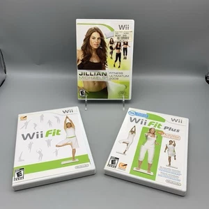 Nintendo Wii Fit Plus Fitness Games Lot 3 Games Wii Fit & Jillian Michaels - Picture 1 of 20