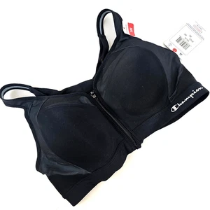 Sujetador deportivo 38C negro Champoin para mujer control de movimiento cremallera frontal alto impacto - Imagen 1 de 9