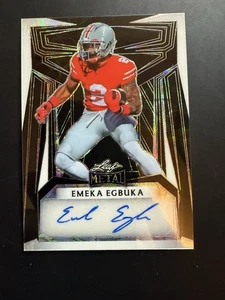 Leaf Metal Draft 2022 Emeka Egbuka #BA-EE1 negro/3 Rookie Auto Buccaneers radiocontrol - Imagen 1 de 3