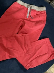SPOTTED ZEBRA Boys Casual Cotton Pull On Drawstring Red Pants ~Large / 10 - Picture 1 of 4