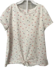 Gap Kids Girls L Tie Front Floral Tee/T-Shirt/Top - Picture 1 of 7