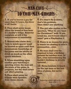 Man Cave 10 ComMANdments Gameroom Bar Pub Neuheit Blechschild NEU - Bild 1 von 1