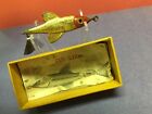 Vintage 1930 Fred Arbogast GOLD/ RED Head Tin Liz, #2 Tail,  5/8 oz /BOX! NICE!!