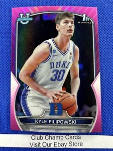 2023 #47 Kyle Filipowski Bowman University cromato 1° rifrattore rosa Duke - Foto 1 di 2