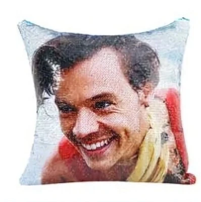 Funda de cojín de lentejuelas Harry Styles 16x16 pulgadas Foto 1 de 3
