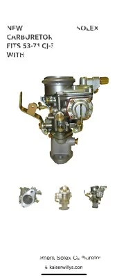 Willy’s jeep Solex carburetor Cj2a Cj3a M38 Cj5 - Image 1 of 3