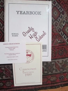 1989 Greely High School Cumberland North Yarmouth ME Yearbook graduation program - Picture 1 of 2