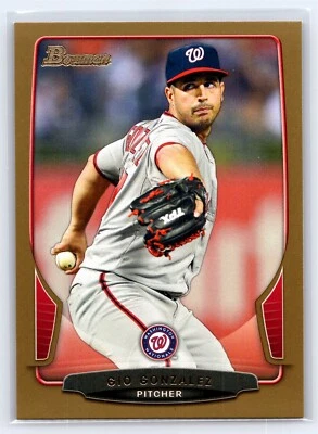 2013 Bowman - #38 Gio Gonzalez Gold Washington Nationals  - Image 1 of 2