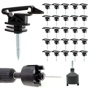 25 Pcs Electric Fence Screw-In Tape Insulators Wood Post Insulators Poly Tape In - Picture 1 of 12