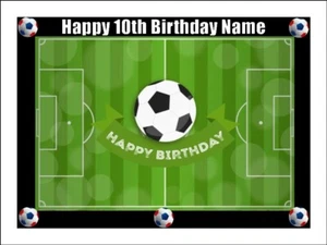 Soccer Theme Edible Cake Topper - Icing Birthday Cake Soccer Decorations 4 Sizes - Picture 1 of 11