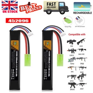 2x 3S 11.1V 2000mAh 452096 batteria lipo Mini Tamiya per fucile softair G36C CAR15 - Foto 1 di 9
