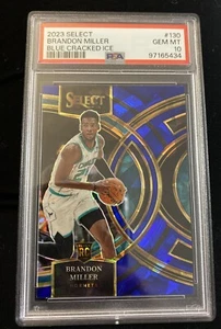 2023 Select - Premier Level Blue Cracked Ice Prizm #130 Brandon Miller RC PSA 10 - Bild 1 von 2