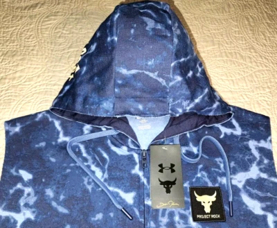 NUEVA SUDADERA CON CAPUCHA UNDER ARMOUR, PARA HOMBRE MEDIANA, PROJECT ROCK RIVAL POLAR AZUL MARINO - PRECIO DE VENTA SUGERIDO POR EL FABRICANTE $80.00 Foto 1 de 4