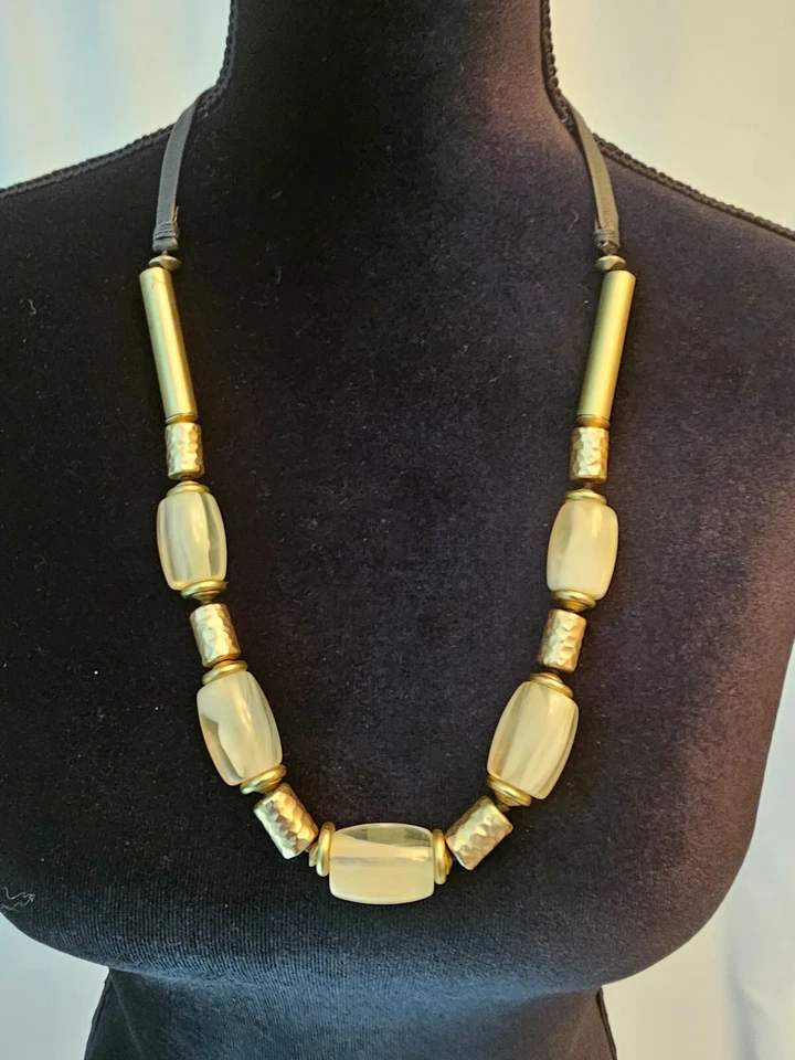 Безымянные бежевые, желтые камни золото кожа модные ювелирные изделия J30 - Изображение 1 из 4