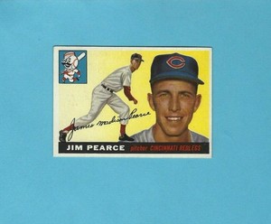 1955 Topps #170 Jim Pearce Cincinnati Redlegs Baseball Card 