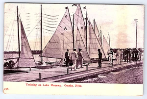 Yachting on Lake Manawa Omaha Nebraska ne Postcard C462 - Picture 1 of 2