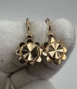 Hermosos pendientes vintage de la era soviética de la URSS de oro rosa 583 14K para mujer 4,28 g - Imagen 1 de 8