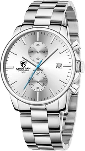 Fashion Business MensWatches with Stainless Steel Waterproof Chronograph Quartz - Picture 1 of 8