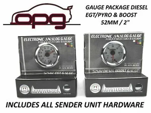 Performance Diesel - EGT Pyro & Boost Gauge 52mm Analog Gauge Bundle White Face - Picture 1 of 10