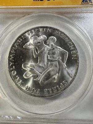1972-J Germany 10 Marks Olympic Athletes Commemorative Graded MS 64 by ANACS - Image 1 of 4