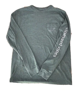 Vineyard Vines Kids’s Long Sleeve LOGO T-Shirt Heather Green XL (18) - Picture 1 of 5