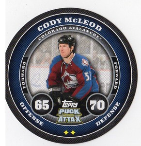 2009-10 Topps Puck Attax Colorado Avalanche Hockey Card #46 Cody McLeod