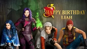 Birthday banner Personalized 4ft x 2 ft Descendants - Picture 1 of 1