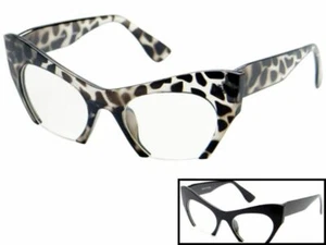 Große Cat Eye transparente modische Brille Brillengestell - Bild 1 von 9