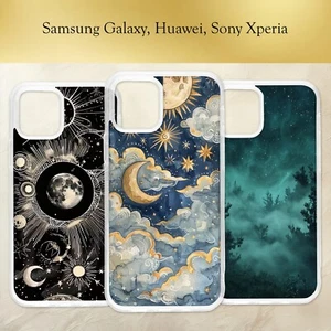 Watercolour Night Sky Clouds Stars Celestial Phone Case Samsung Galaxy - Picture 1 of 4