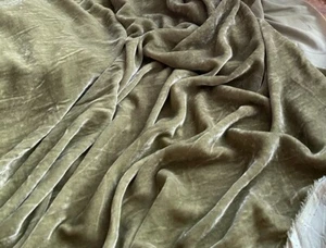 Sage Green Silk Velvet Fabric by the Yard, 1/2 Yard and 1/4 Yard - Picture 1 of 3