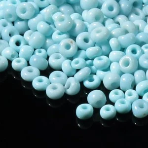 Lot (3000) vintage Czech opaque pale blue rondelle seed glass beads - Picture 1 of 2
