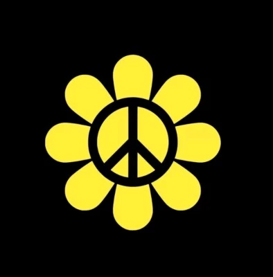 1960's PEACE SIGN Vintage Style Vinyl DECAL/Sticker, hippie, rat rod, racing 5x5 - Image 1 of 4