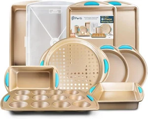 Premium Nonstick Baking Set with Silicone Handles - Ultimate 10-Piece Collection - Picture 1 of 9