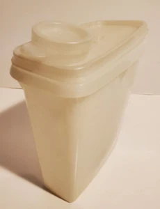 TUPPERWARE VINTAGE CONSERVAZIONE ALIMENTI PICCOLO CONTENITORE CEREALI 499-3 "TRASPARENTE" VERSARE SIGILLO - Foto 1 di 5