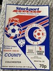 Stockport County v Colchester United 02/03/90 ( Division Four )