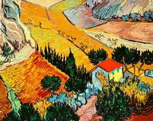 Landscape with House and Plougman by Vincent van Gogh A1+ Quality Canvas Print - Picture 1 of 1