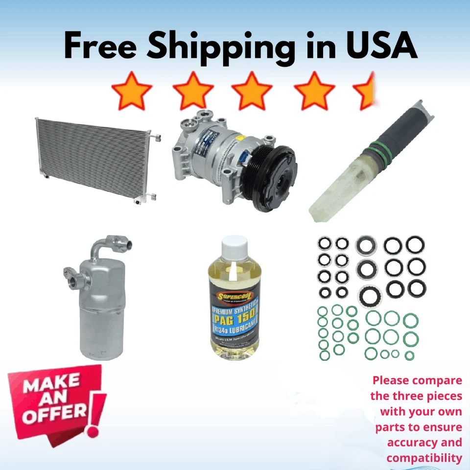 Compresor, condensador y válvula de aire acondicionado apto para GMC Sierra 1500 1999-2001 Foto 1 de 1