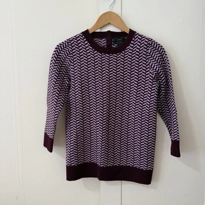 J. Crew Women's 100% Italian Cashmere Herringbone Crewneck Sweater SZ XS - Image 1 of 4