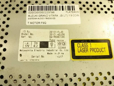 3910165JD SISTEMA AUDIO / RADIO CD / 3910165JD0 / 223798 PARA SUZUKI GRAND VITAR - Imagen 1 de 3