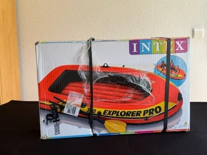 Paddelboot Schlauchboot aufpumpbar Intex Explorer Pro 300 Set Pumpe Paddel - Bild 1 von 4