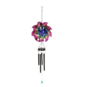 Metal Purple Rainbow Wind Spinner Hanging Chimes Outdoor Decor Garden 47 Inches - Picture 1 of 4