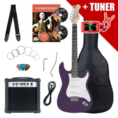 E-Gitarre Komplett Set Verstärker Amplifier Stimmgerät Tuner Gigbag Tasche Gurt - Bild 1 von 4