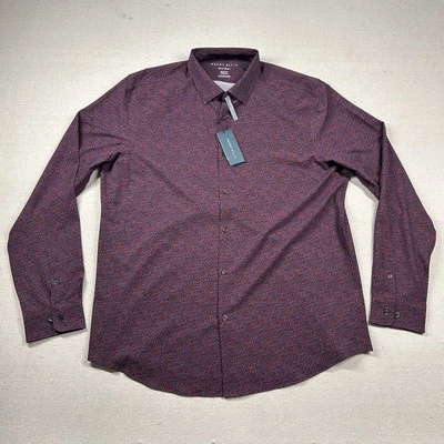 Perry Ellis Shirt Mens 2xlt Tall Slim Total Stretch Floral Button Performance - Image 1 of 4