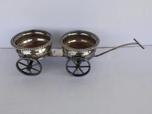 Vintage Victoria Silverplate Wine Trolley Wagon Wine Coasters. - Picture 1 of 20