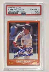 Roberto Alomar Signed 1988 Score Rookie Card w/ 10x Gold Glove - PSA/DNA 1 - Picture 1 of 2