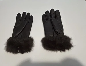 Bijoux Terner Damen Handschuhe Gr. M mit Kaninchenfellbündchen - Bild 1 von 6