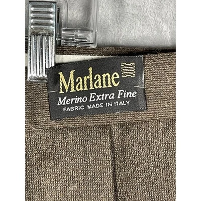 Bill Blass Black Label Men Pleated Wool Pants 40R Brown Merino Italy Vintage NEW - Image 1 of 4