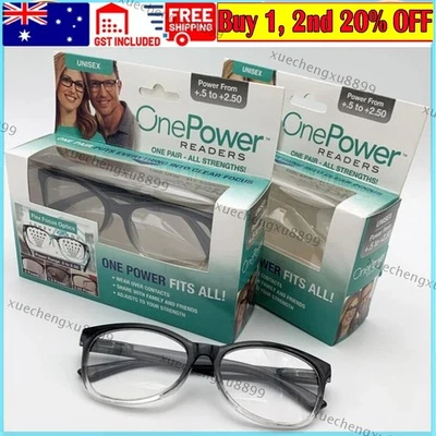 2 x One Power Auto Focus Presbyopi Reading Glasses Readers Adjustable 0.5-2.5 + - image 1 of 4